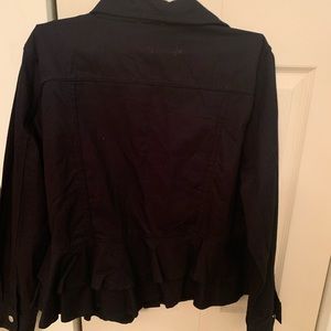 Black ruffle jean jacket